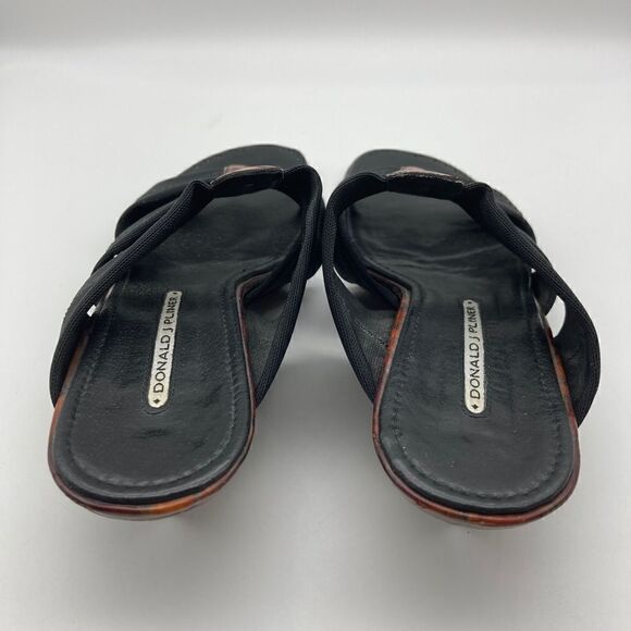 Donald J. Pliner Hizzy S1 Black/Tortoise Designer Shoe Size 9M Made in Spain - Picture 3 of 9